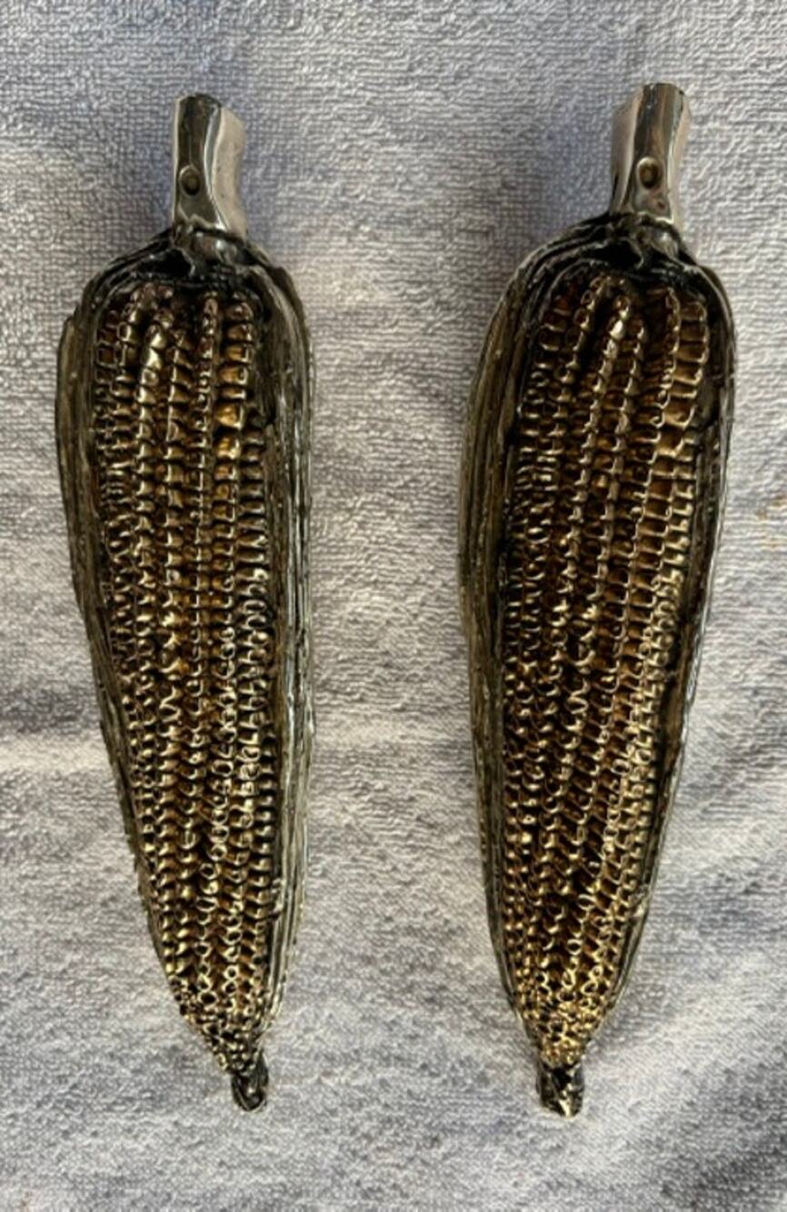 Vintage Sterling Silver 14K Gold Corn on the Cob 1252g Lot 2 10" Creel and Gow